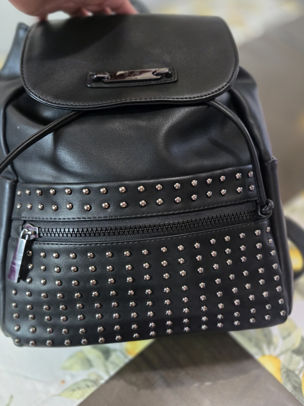 Versace 19.69 Abbigliamento Sport Black Studded Women's Backpack Bag - Sle